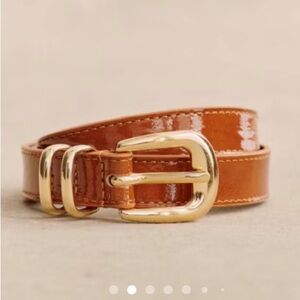 Sezane livie belt - patent camel